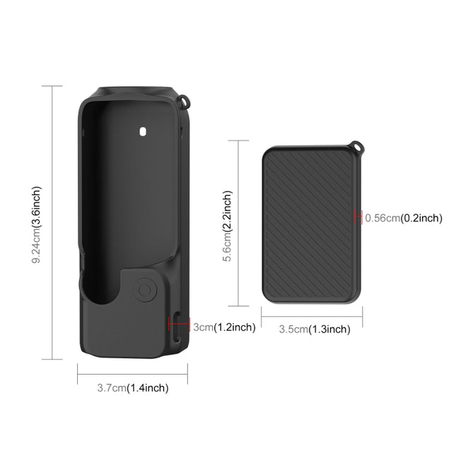 For DJI OSMO Pocket 3 PULUZ  2 in 1 Silicone Cover Case Set with Strap, Silicone Cover(Black)