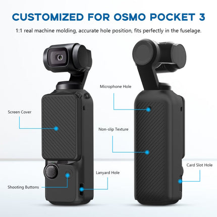 For DJI OSMO Pocket 3 PULUZ  2 in 1 Silicone Cover Case Set with Strap