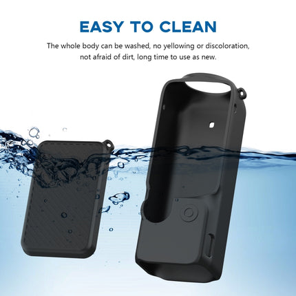 For DJI OSMO Pocket 3 PULUZ  2 in 1 Silicone Cover Case Set with Strap, Silicone Cover(Black)