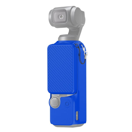 For DJI OSMO Pocket 3 PULUZ  2 in 1 Silicone Cover Case Set with Strap, Silicone Cover(Black), Silicone Cover(Blue)