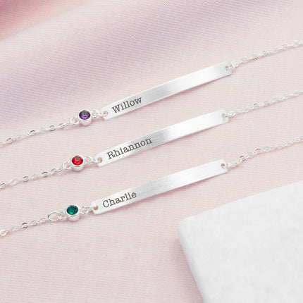 Personalised Silver Birthstone Swarovski Crystal Bracelet