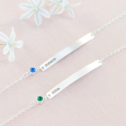Personalised Silver Birthstone Swarovski Crystal Bracelet