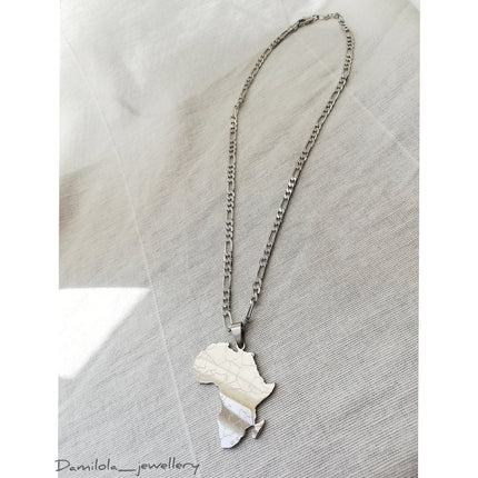 Big Africa Map Necklace 'Isokan' - Gold/Silver