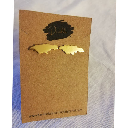 Jamaica studs/dangly - ‘Land We Love’ gold/silver