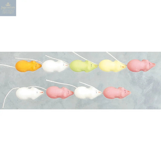 Pink and white sugar mice in bulk box