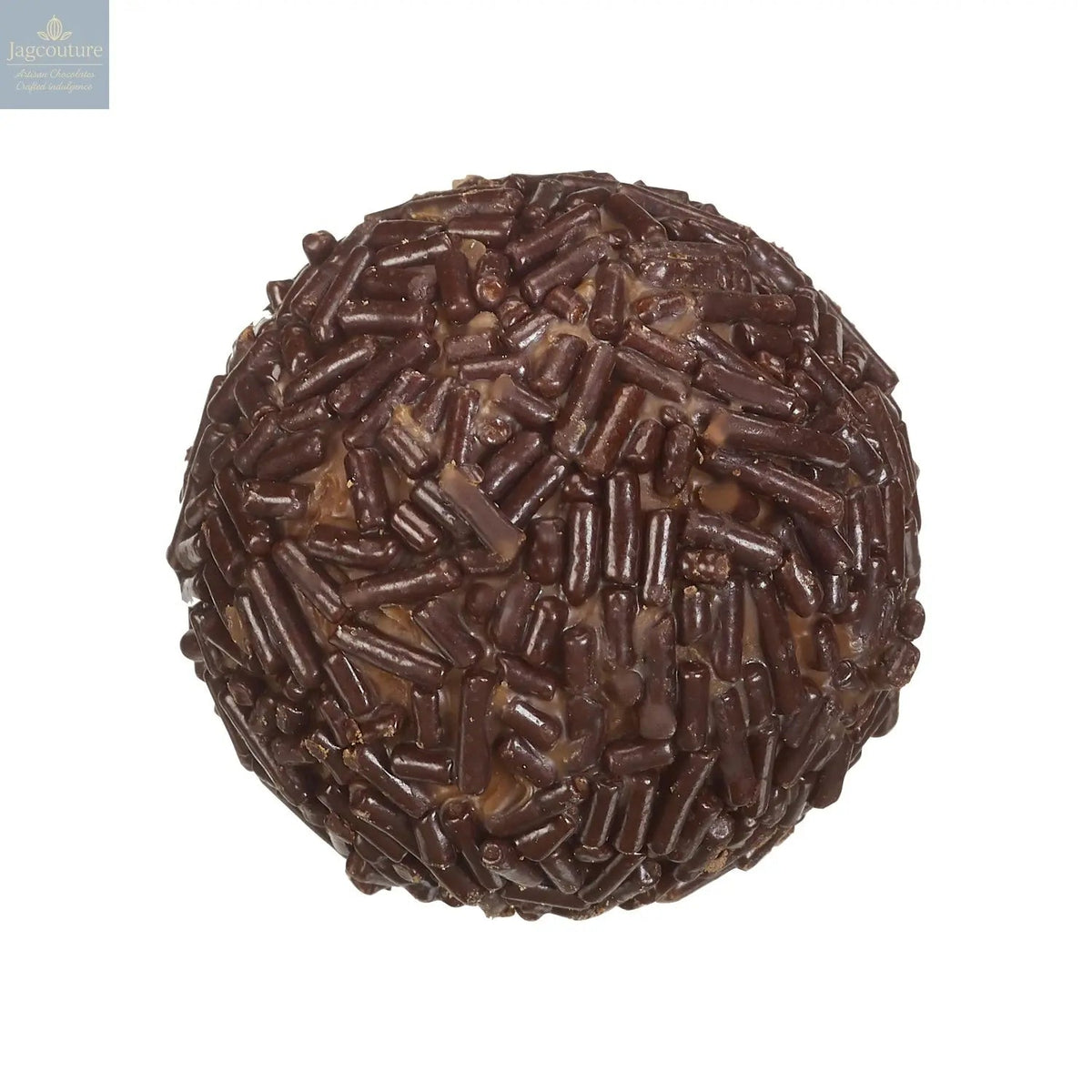 Prosecco truffle - milk chocolate enrobed prosecco cream rolled in dark vermicelli 11.1g