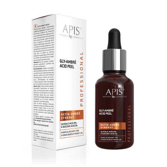 Apis Retin-Ambre Synergy Glycolic & Succinic Acid Peel – 15% Glycolic & 2% Succinic | 30ml | Apis Professional Exfoliation