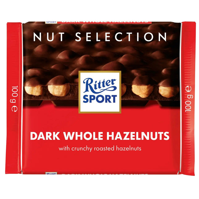 Ritter Sport dark chocolate with whole hazelnuts bar