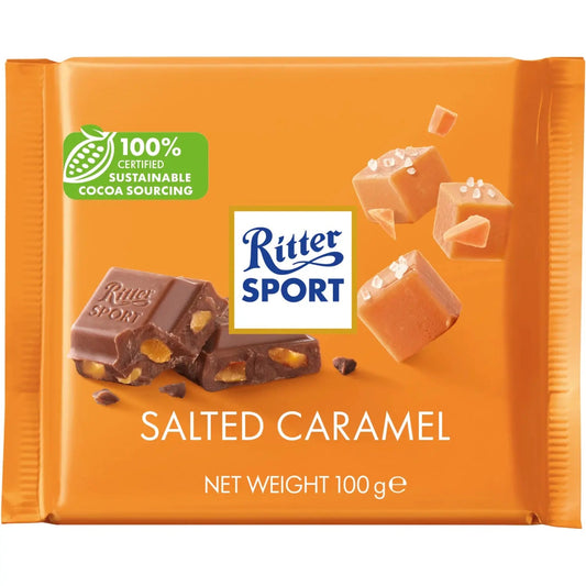 Ritter Sport milk chocolate with salted caramel bar