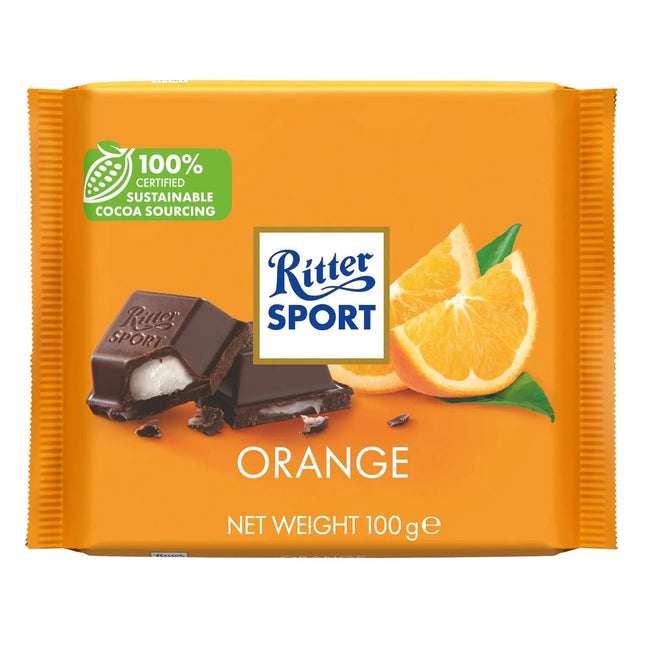 Ritter Sport dark chocolate with orange fondant bar