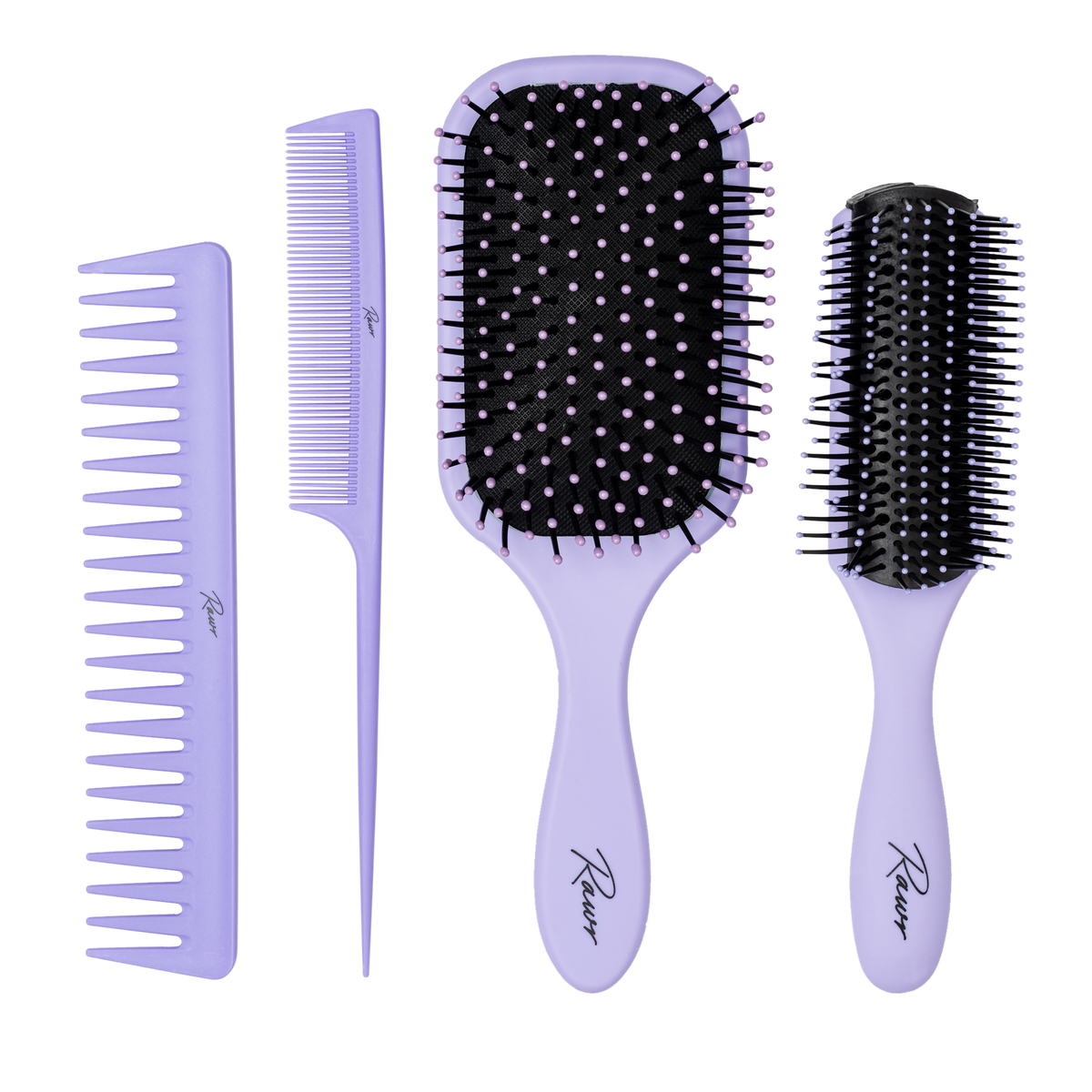 Detangling Hair Brush Set - Purple