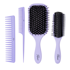 Detangling Hair Brush Set - Purple