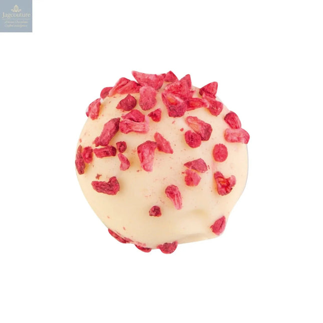 Raspberry & Champagne Truffle - white chocolate with Marc de Champagne and real raspberry puree cream 13g approx 1kg