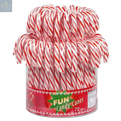 Red and white cherry flavoured candy canes in display bucket (12.8cm) 13g
