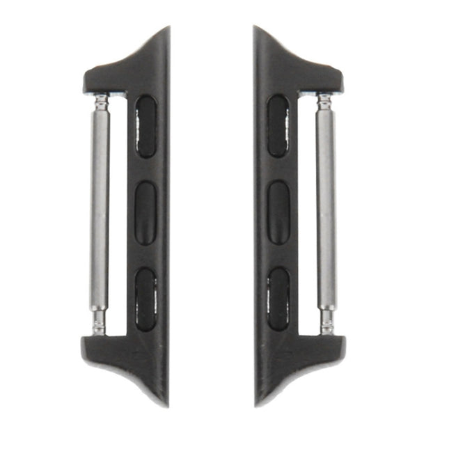 2 PCS for Apple Watch 42mm Metal Strap Connector Metal Buckle, Black