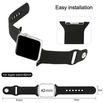 For Apple Watch Sport 42mm High-performance Longer Rubber Sport Watch Band with Pin-and-tuck Closure