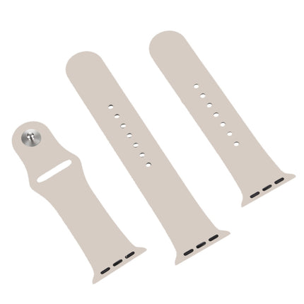 For Apple Watch Ultra 49mm & Watch Ultra 2 49mm / Series 9&8&7 45mm / SE 3&SE 2&6&SE&5&4 44mm / 3&2&1 42mm 3 in 1 Rubber Watch Band with Pin Buckle
