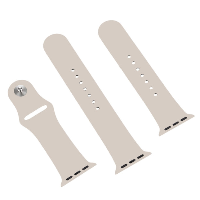 For Apple Watch Ultra 49mm & Watch Ultra 2 49mm / Series 9&8&7 45mm / SE 3&SE 2&6&SE&5&4 44mm / 3&2&1 42mm 3 in 1 Rubber Watch Band with Pin Buckle