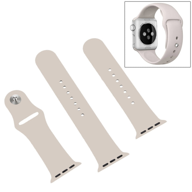 For Apple Watch Ultra 49mm & Watch Ultra 2 49mm / Series 9&8&7 45mm / SE 3&SE 2&6&SE&5&4 44mm / 3&2&1 42mm 3 in 1 Rubber Watch Band with Pin Buckle
