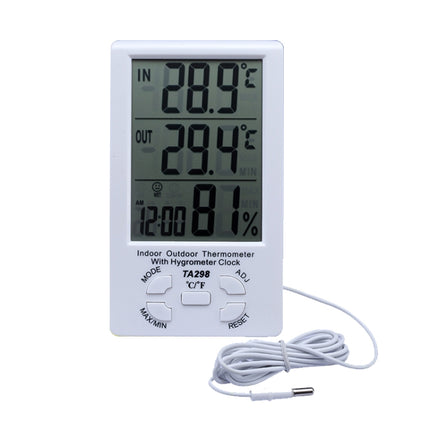 TA298 Digital LCD Humidity / Hygrometer and Thermometer with Extra Sensor Cable, TA298