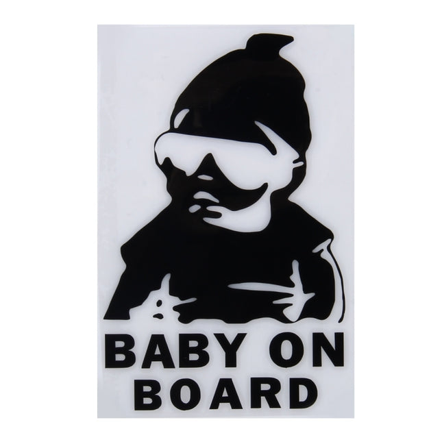 Baby On Board Pattern Vinyl Car Sticker, Size: 20cm x 13cm, Black, Grey, White