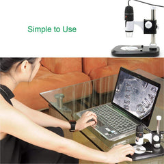 DMS-MDS800 40X-800X Magnifier 2.0MP Image Sensor USB Digital Microscope with 8 LEDs & Professional Stand, 40X-800X