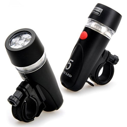 5 LED Water Resistant Bike Bicycle Head Light+ Rear Safety Flashlight, Bicycle Head Light+ Rear Safety Flashlight