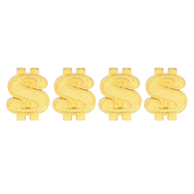 Universal 8mm Dollar Style Plastic Car Tire Valve Caps, Pack of 4, Dollar Style