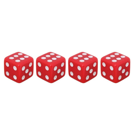 Universal 8mm Dice Style Plastic Car Tire Valve Caps, Pack of 4, Dice Shape 3, Dice Style 3