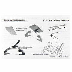 2 in 1 HD Car Anti-Glare Dazzling Goggle Day Night Vision Driving Mirror Sun Visors