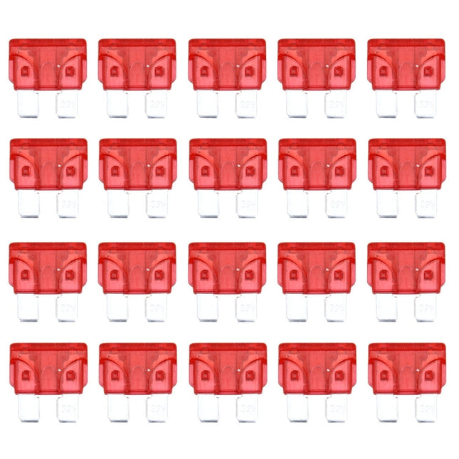 100 PCS Auto Mini Blade Fuse (30A) , DC 12V, 10A Red