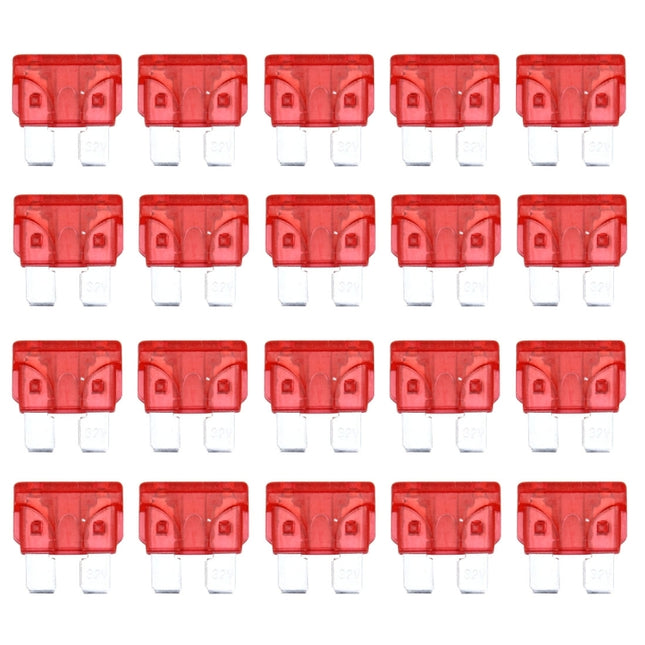 100 PCS Auto Mini Blade Fuse (30A) , DC 12V, 25A Transparent, 10A Red, 15A Blue, 20A, 30A