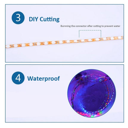 5 PCS Normally-on Style 45 LED 3528 SMD Waterproof Flexible Car Strip Light for Car Decoration, DC 12V, Length: 45cm