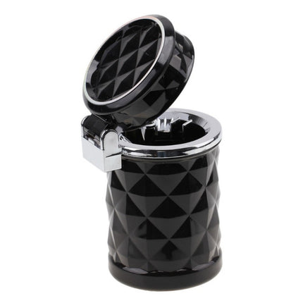 Diamond Facets Car Ashtray with LED Light, with LED Light(Black), with LED Light(White)