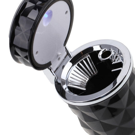 Diamond Facets Car Ashtray with LED Light, with LED Light(Dark Red), with LED Light(Black), with LED Light(White)