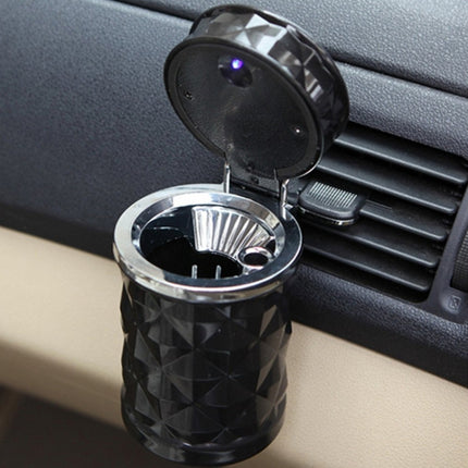 Diamond Facets Car Ashtray with LED Light, with LED Light(Dark Red), with LED Light(Black), with LED Light(White)