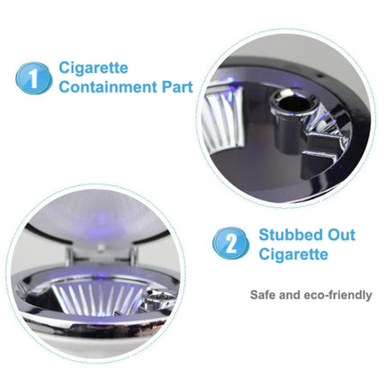Diamond Facets Car Ashtray with LED Light, with LED Light(Black), with LED Light(White)