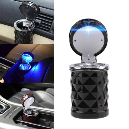 Diamond Facets Car Ashtray with LED Light, with LED Light(Dark Red), with LED Light(Black), with LED Light(White)