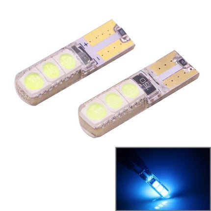 2 PCS T10 2W 120-140LM 6 LED Ice Blue 5050 LED Brake Light for Vehicles, DC12V, 6  5050 LEDs, 6 5050 LEDs, 6 LED 5050 LEDs
