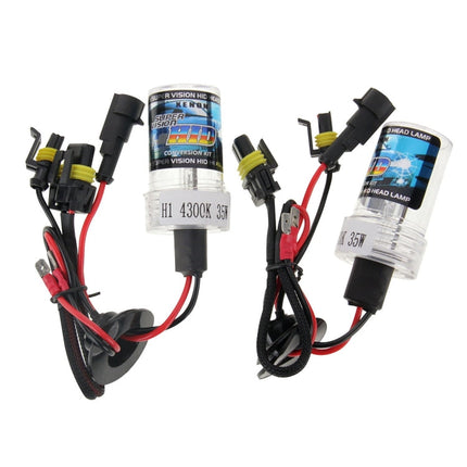 DC12V 35W H1 HID Xenon Light Single Beam Super Vision Waterproof Head Lamp, Color Temperature: 4300K, Pack of 2, H1