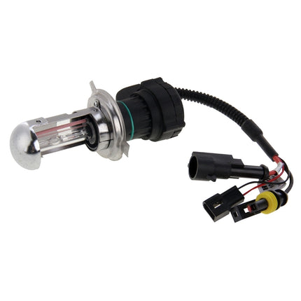 DC12V 35W H4-3 HID Xenon Light Single Beam Super Vision Waterproof Head Lamp with One Cable, Color Temperature: 6000K, Pack of 2, H4