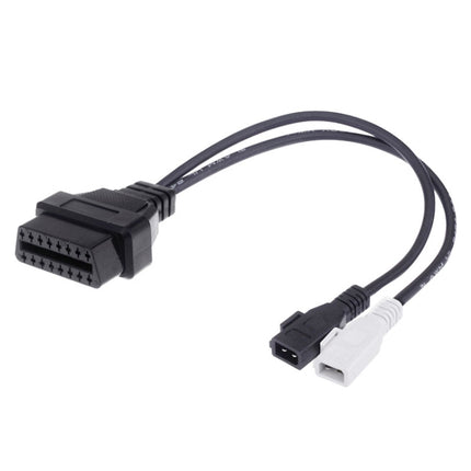 2 x 2 Pin to 16 Pin OBDII Diagnostic Cable for Audi, 2 x 2 Pin to 16 Pin