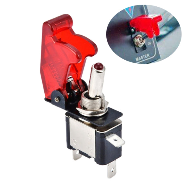 Flip Cover Nitrous Arming Switch with Green LED Indicator , Green