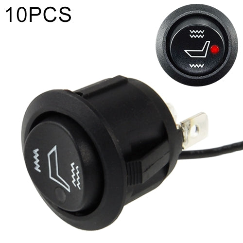10 PCS Car Seat Cushion Heating Switch, ON-OFF-ON Switch, DC 12V/10A, Heating Switch