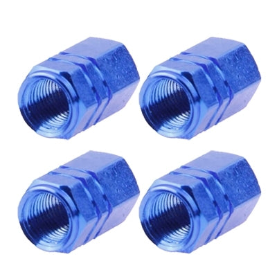 Blue Anodized Aluminum Tire Valve Stem Caps 4 pcs, Anodized Aluminum