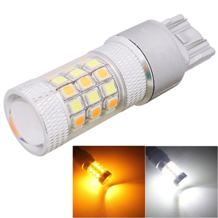 T20/7443 8W 420LM White + Yellow Light 42 LED 2835 SMD Car Brake Light Steering Light Bulb, DC 12V, T20