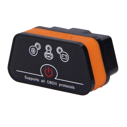 Vgate iCar II Super Mini ELM327 OBDII Bluetooth V3.0 Car Scanner Tool, Support Android OS, Support All OBDII Protocols, Bluetooth V3.0 Orange + Black