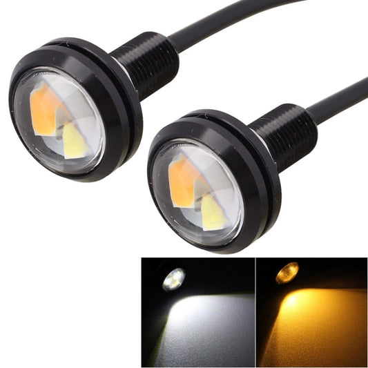 2 PCS  22.5mm 2W 200LM White + Yellow Light 4 LED SMD 5630 Eagle Eye Car Steering Light Daytime Running Light