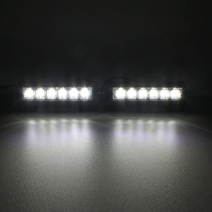 2 PCS  6 inch 6 LED 2 x 18W Car Flash Warning Light Red + Blue Change White Waterproof Emergency Light, DC 12V, Light Red + Blue Change White