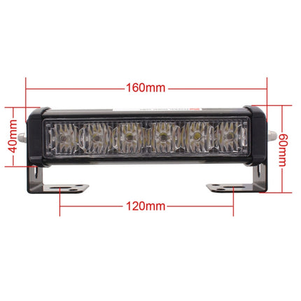 2 PCS  6 inch 6 LED 2 x 18W Car Flash Warning Light Red + Blue Change White Waterproof Emergency Light, DC 12V, Light Red + Blue Change White